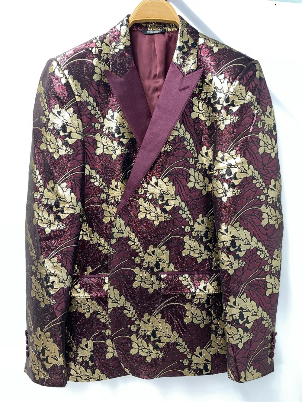 DOLCE & GABBANA FLORAL SHINY LUREX MARTINI FIT BLAZER FTL-09-126